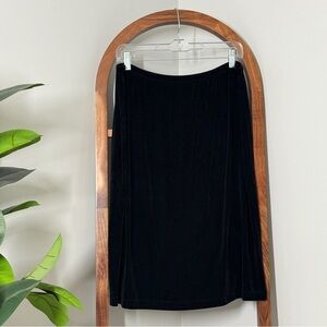 Chico's Traveler's XL/16 Black Slinky Liquid Knit Acetate Spandex Skirt USA Made